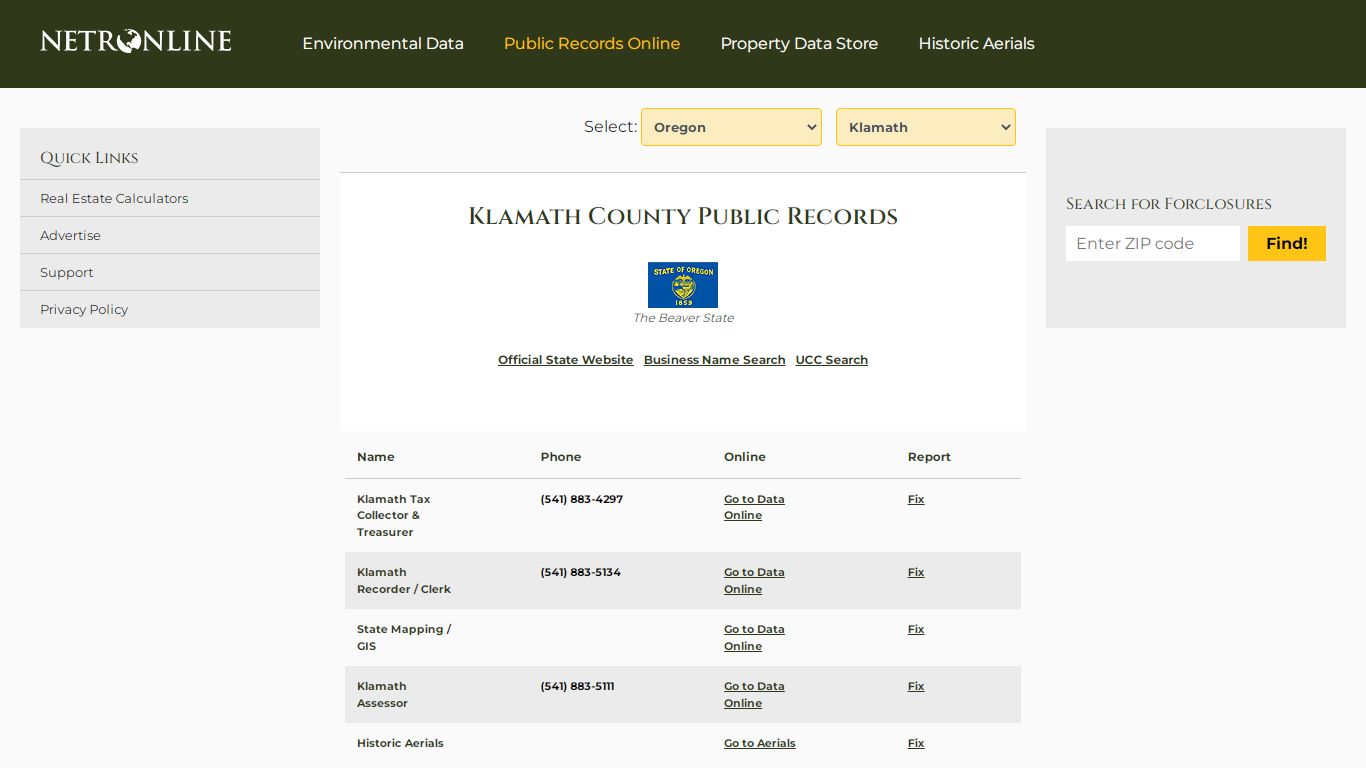 Klamath County Public Records - NETROnline.com